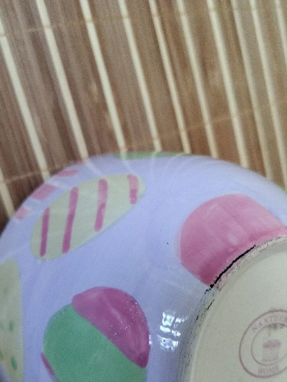 Hand-Painted Pastel Ceramic Bowl with Easter Egg Motif
